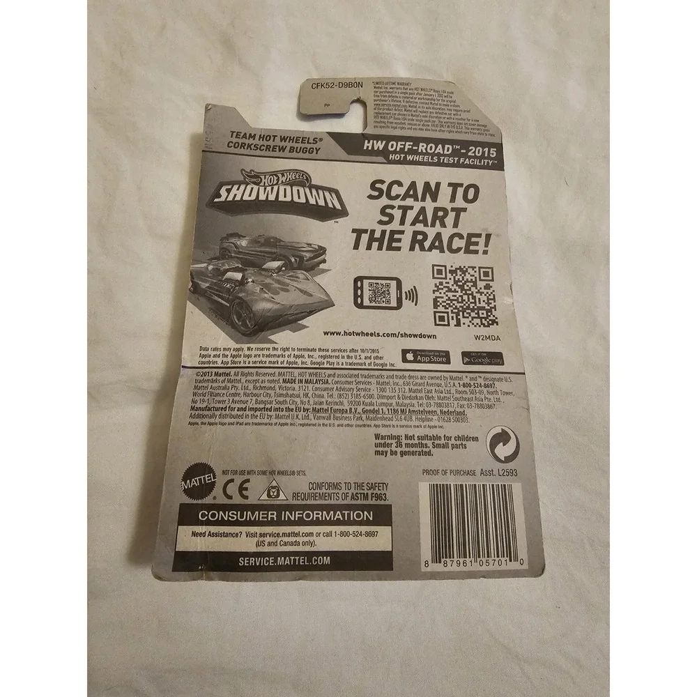 Hot Wheels Team Hot Wheels Corkscrew Buggy HW Off-Road 2015‎ – Card Damage